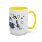 Crater Lake National Park Coffee Mug | Oregon Volcano Blue Lake Hiking Gift | Accent Color Ceramic 11oz 15oz