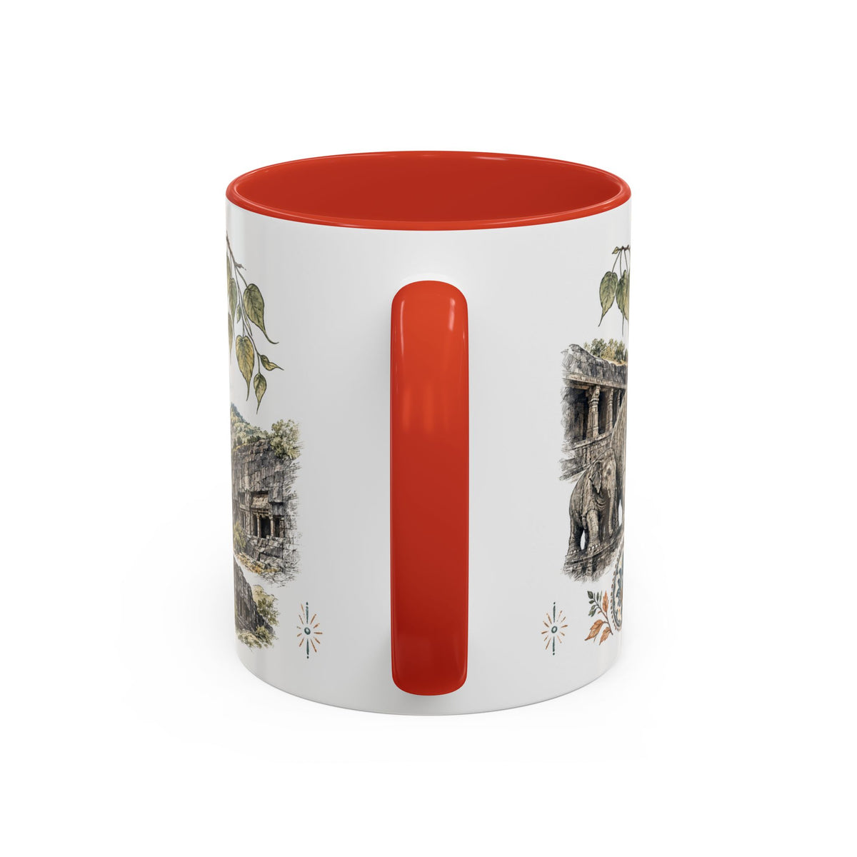Ellora Caves Mug, India Travel Souvenir, Bucket List Gift, Accent Ceramic Coffee Mug 11oz 15oz
