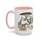 Serengeti Coffee Mug | Travel Destination Souvenir Gift | Accent Color Ceramic 11oz 15oz