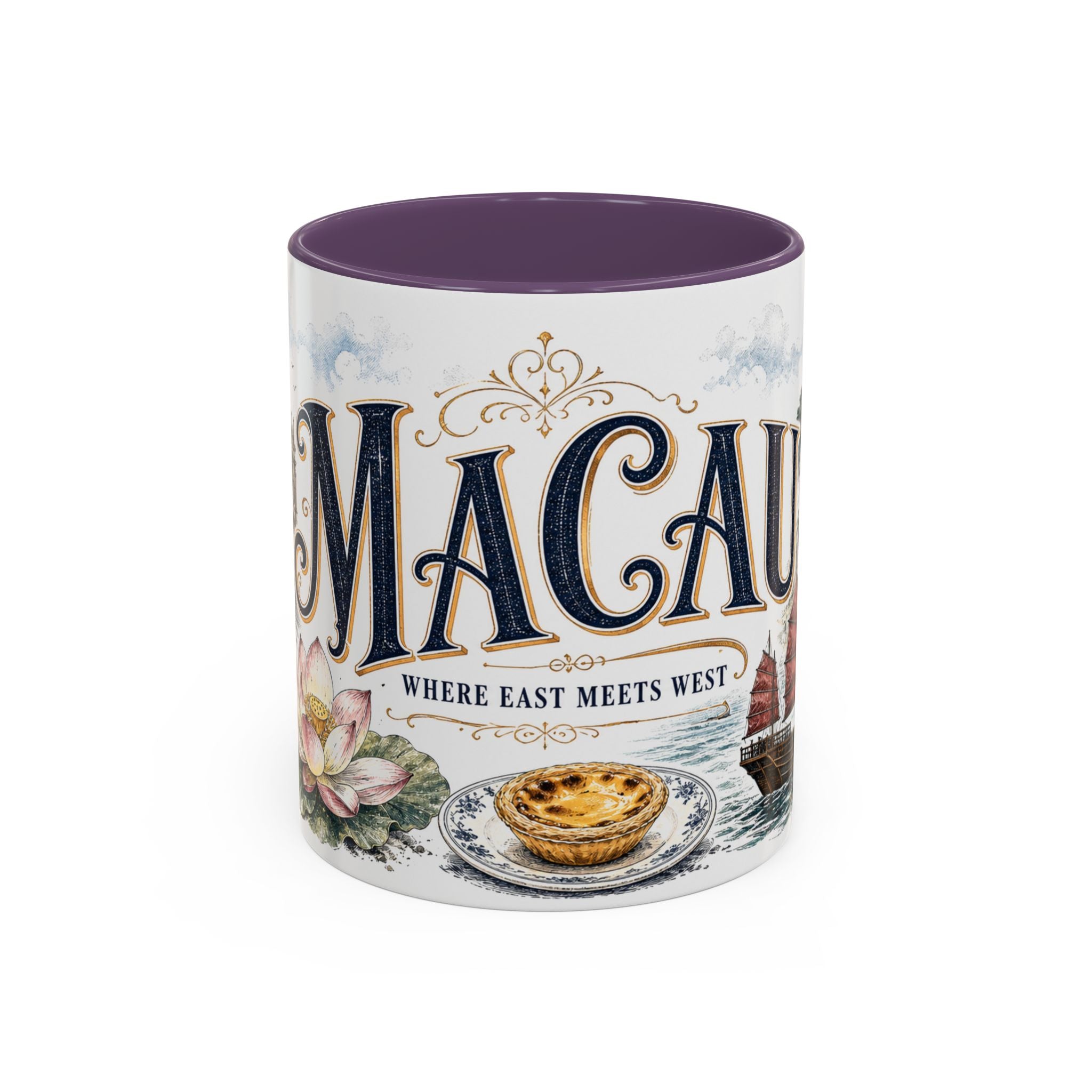 Macau Coffee Mug | Macau Travel Souvenir | Vintage Illustrated City Gift | 11 oz 15 oz Accent Mug