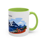 Lofoten Islands Coffee Mug | Travel Destination Souvenir Gift | Accent Color Ceramic 11oz 15oz