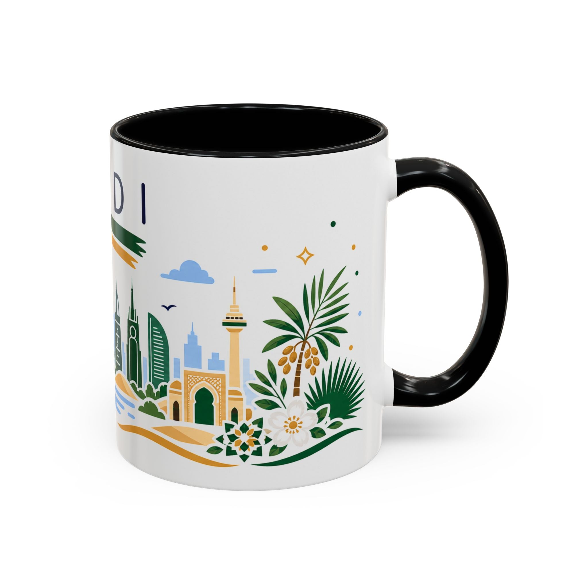 Saudi Arabia Coffee Mug | Travel Souvenir Accent Mug | Country Gift Ceramic Cup 11oz 15oz