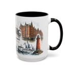 Hamburg Coffee Mug | Germany Travel Souvenir | Vintage Illustrated City Gift | 11 oz 15 oz Accent Mug