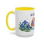 Aquarius Zodiac Coffee Mug | Water Bearer Design | Astrology Birthday Gift | 11 oz 15 oz Ceramic Accent Mug