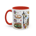 New Orleans Illustrated Travel Mug | City Souvenir Accent Coffee Mug | 11oz 15oz Ceramic Cup