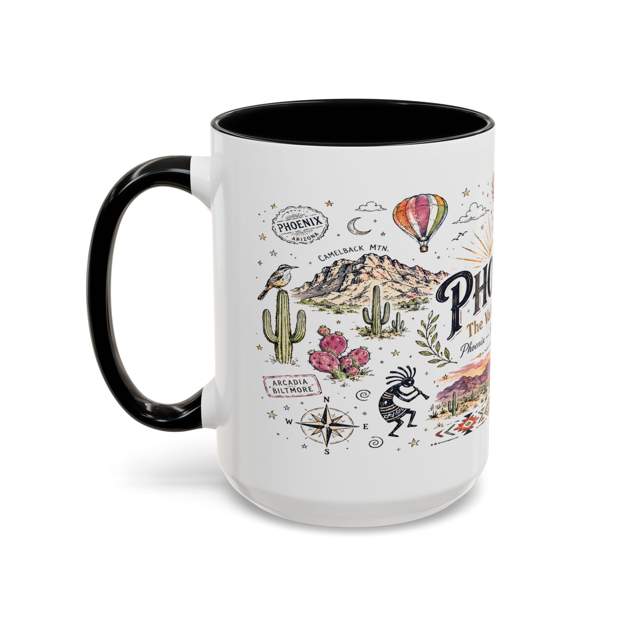 Phoenix Coffee Mug | Arizona Souvenir City Gift | Accent Color Ceramic 11oz 15oz