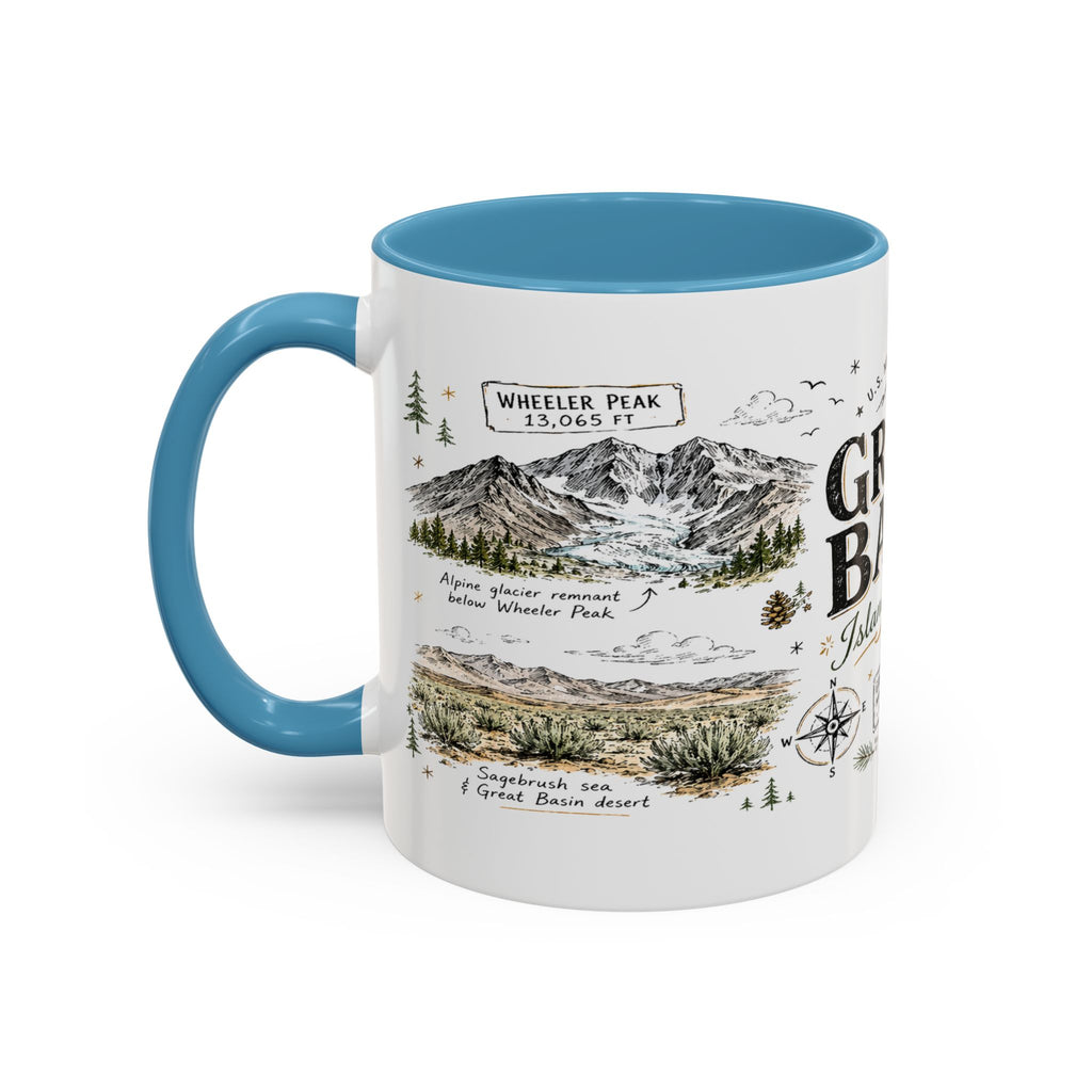 Great Basin National Park Coffee Mug | Nevada Desert Stargazing Hiking Gift | Accent Color Ceramic 11oz 15oz