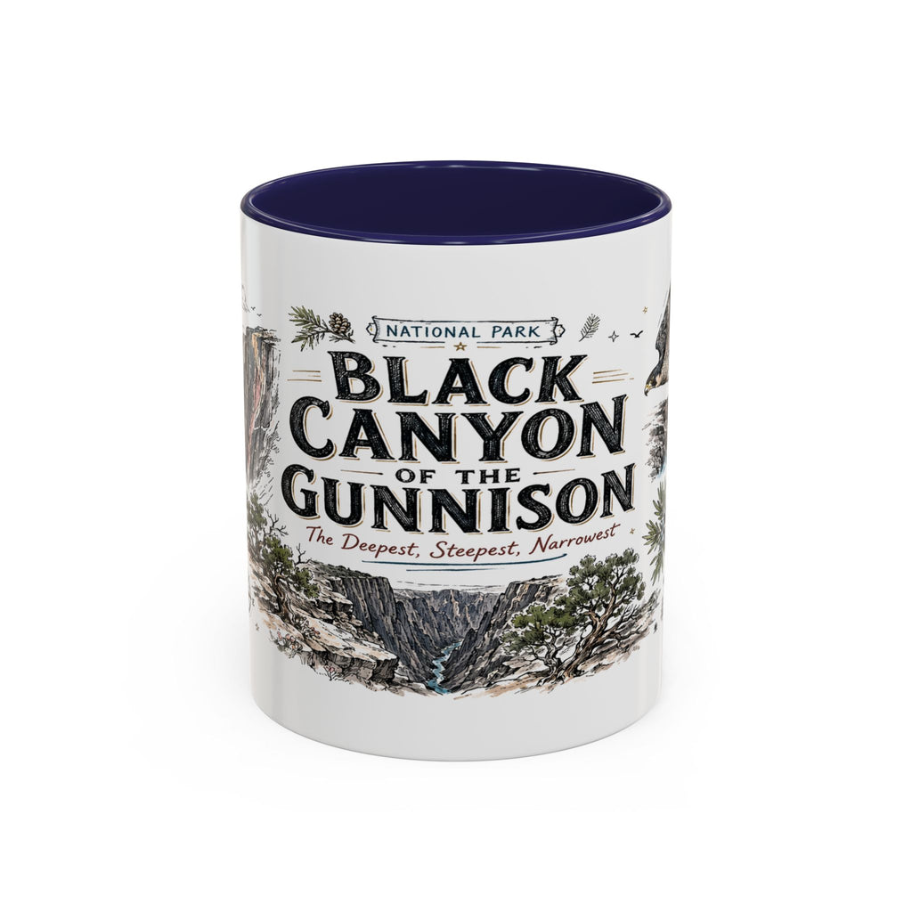 Black Canyon of the Gunnison National Park Coffee Mug | Colorado Deep Canyon Hiking Gift | Accent Color Ceramic 11oz 15oz