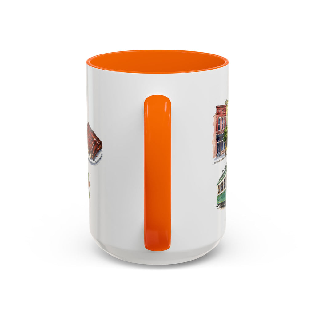 Memphis Illustrated Travel Mug | City Souvenir Accent Coffee Mug | 11oz 15oz Ceramic Cup