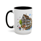 Strasbourg Illustrated Travel Mug | France Souvenir Accent Coffee Mug | 11oz 15oz Ceramic Cup