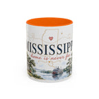 Mississippi State Map Mug | Moving Away, Homesick Gift | Botanical Accent Coffee Cup