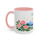 Libra Zodiac Coffee Mug | Scales and Rose Design | Astrology Birthday Gift | 11 oz 15 oz Ceramic Accent Mug