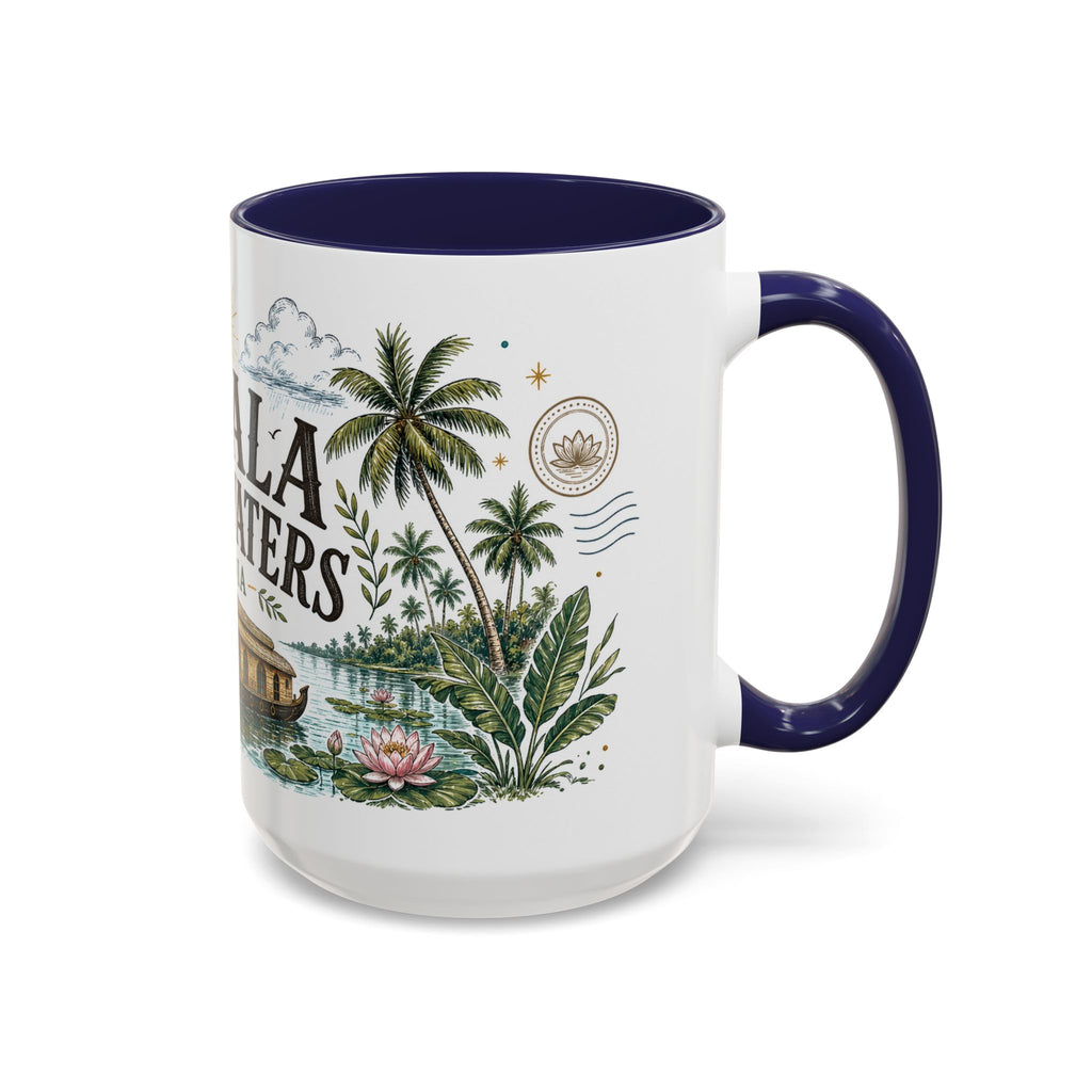 Kerala Backwaters Coffee Mug | Travel Destination Souvenir Gift | Accent Color Ceramic 11oz 15oz