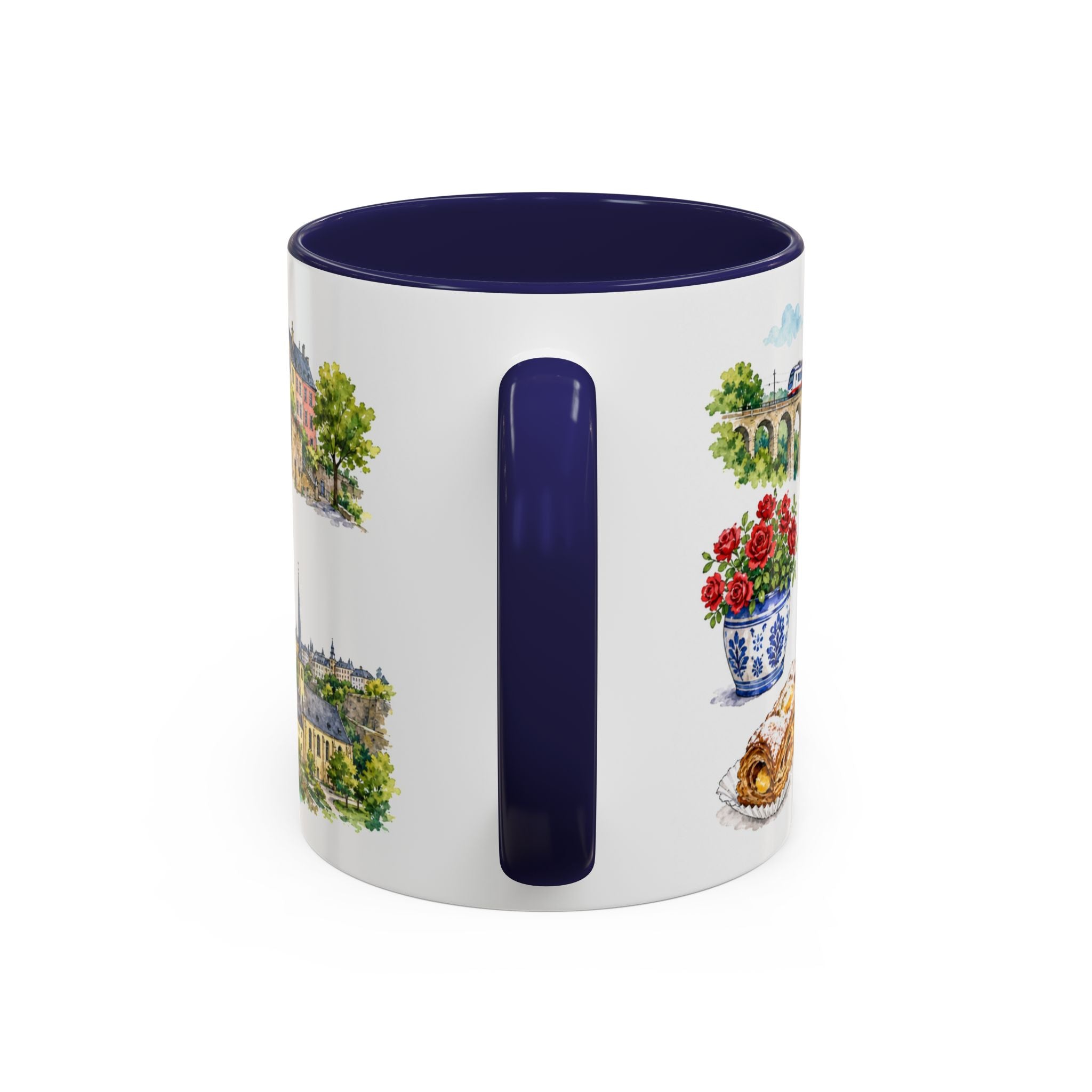 Luxembourg City Illustrated Travel Mug | City Souvenir Accent Coffee Mug | 11oz 15oz Ceramic Cup