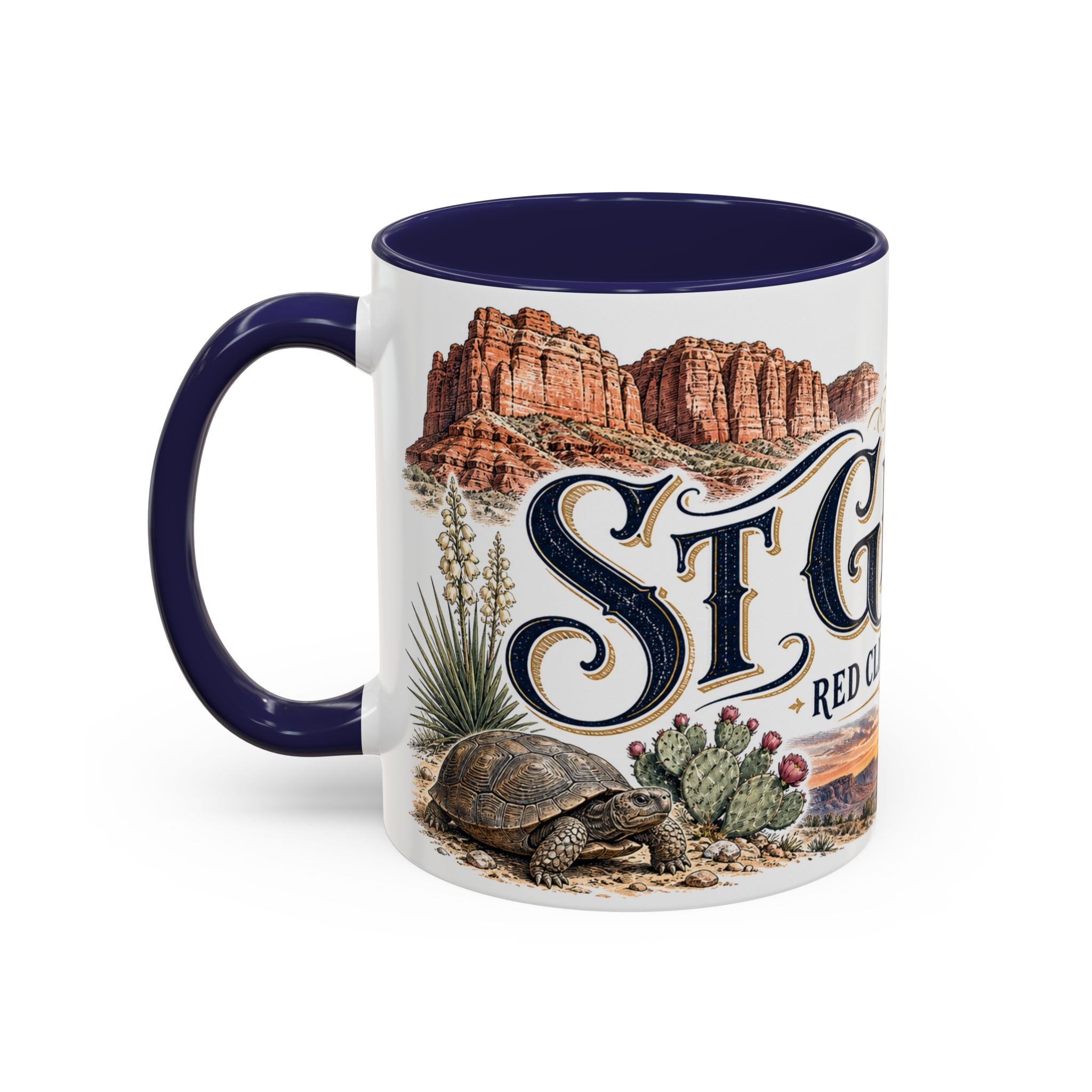 St George Coffee Mug | United States Travel Souvenir | Vintage Illustrated City Gift | 11 oz 15 oz Accent Mug