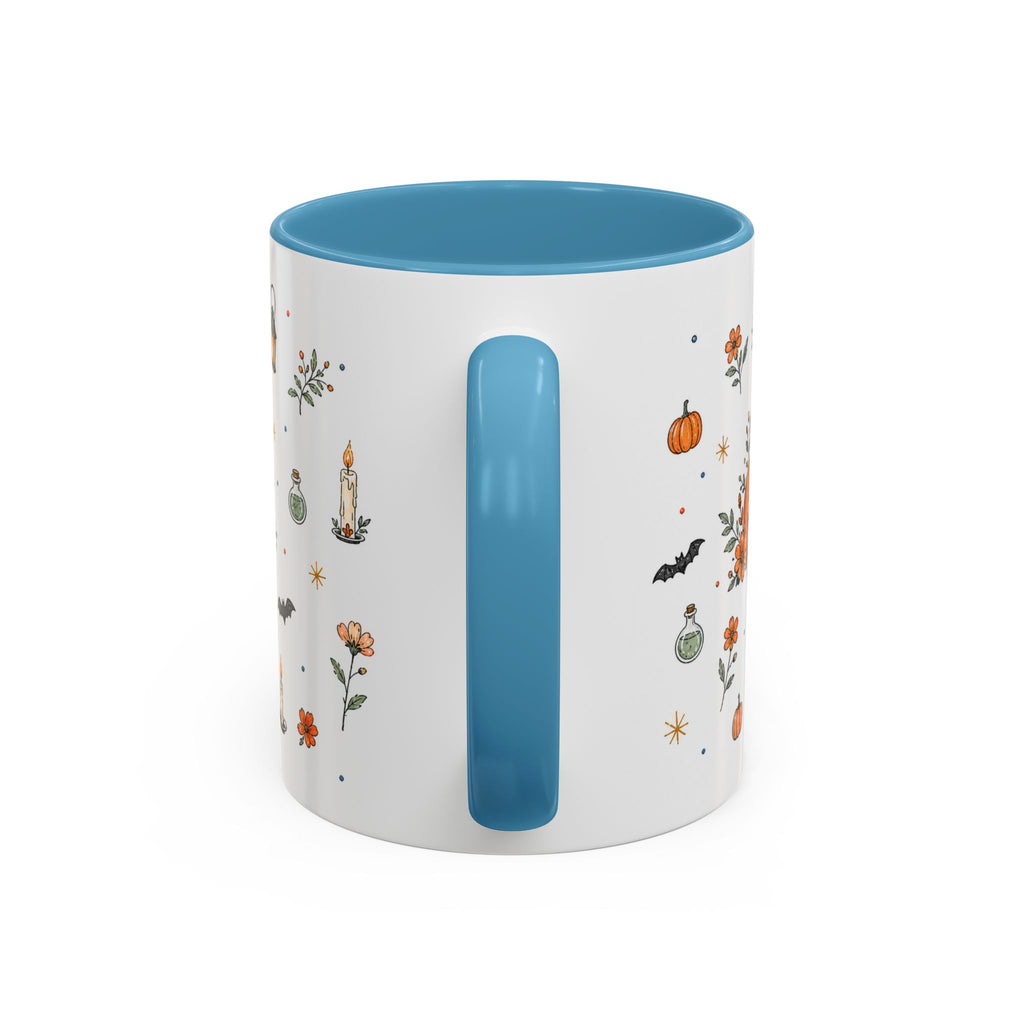 Black Cat Halloween Mug | Pumpkin Moon Watercolor Gift | Spooky Accent Cup 11oz 15oz