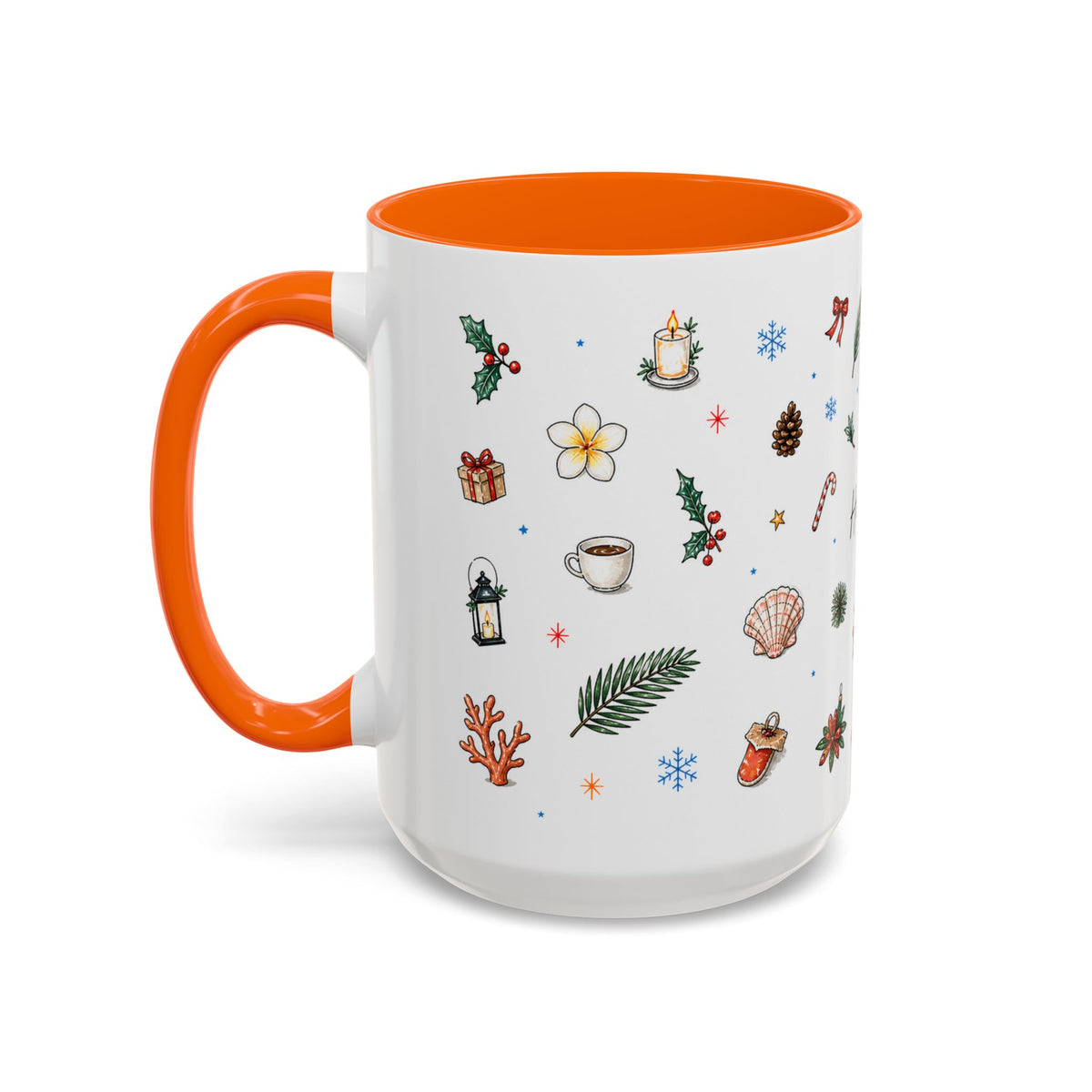 Honolulu Christmas Mug | Watercolor City Souvenir | Ceramic Coffee Cup (11oz 15oz)