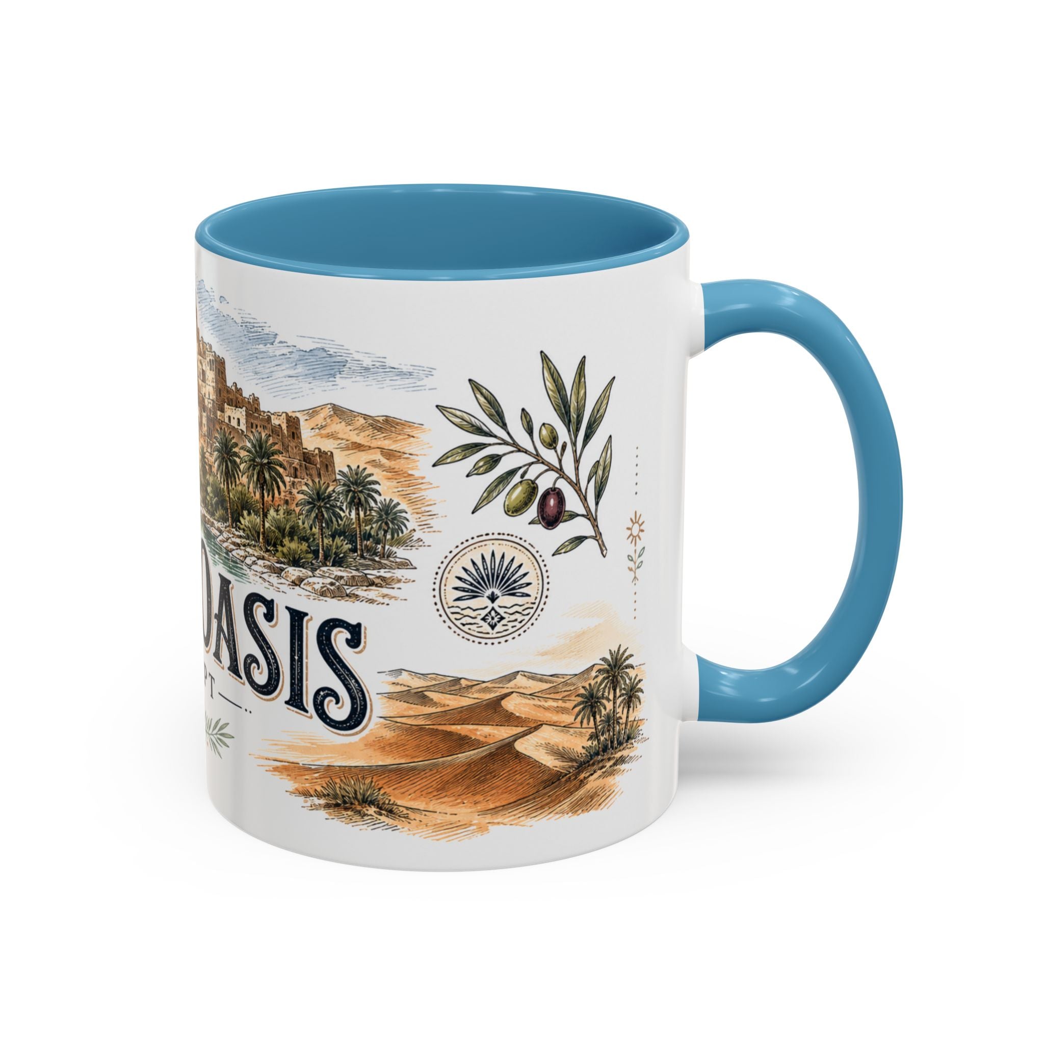 Siwa Oasis Mug, Egypt Travel Souvenir, Bucket List Gift, Accent Ceramic Coffee Mug 11oz 15oz