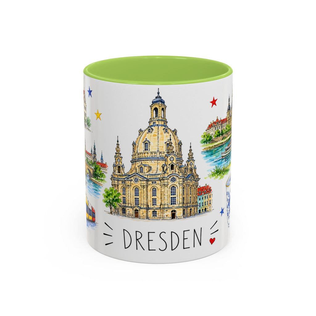 Dresden Illustrated Travel Mug | City Souvenir Accent Coffee Mug | 11oz 15oz Ceramic Cup