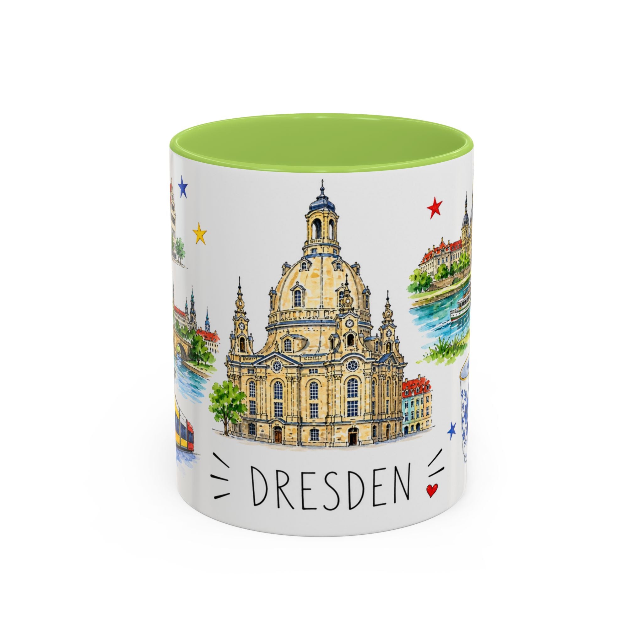 Dresden Illustrated Travel Mug | City Souvenir Accent Coffee Mug | 11oz 15oz Ceramic Cup