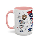 Super Dad My Hero Coffee Mug | Father's Day Gift for Dad | Accent Color Ceramic 11oz 15oz