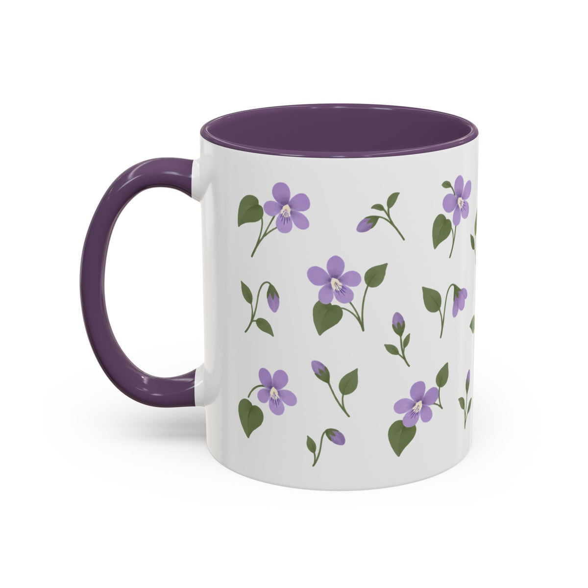 Illinois Violet Mug, State Flower Floral Coffee Cup, 11oz Botanical Gift