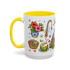 Ubud Illustrated Travel Mug | City Souvenir Accent Coffee Mug | 11oz 15oz Ceramic Cup