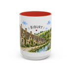 Bibury Illustrated Travel Mug | England Souvenir Accent Coffee Mug | 11oz 15oz Ceramic Cup