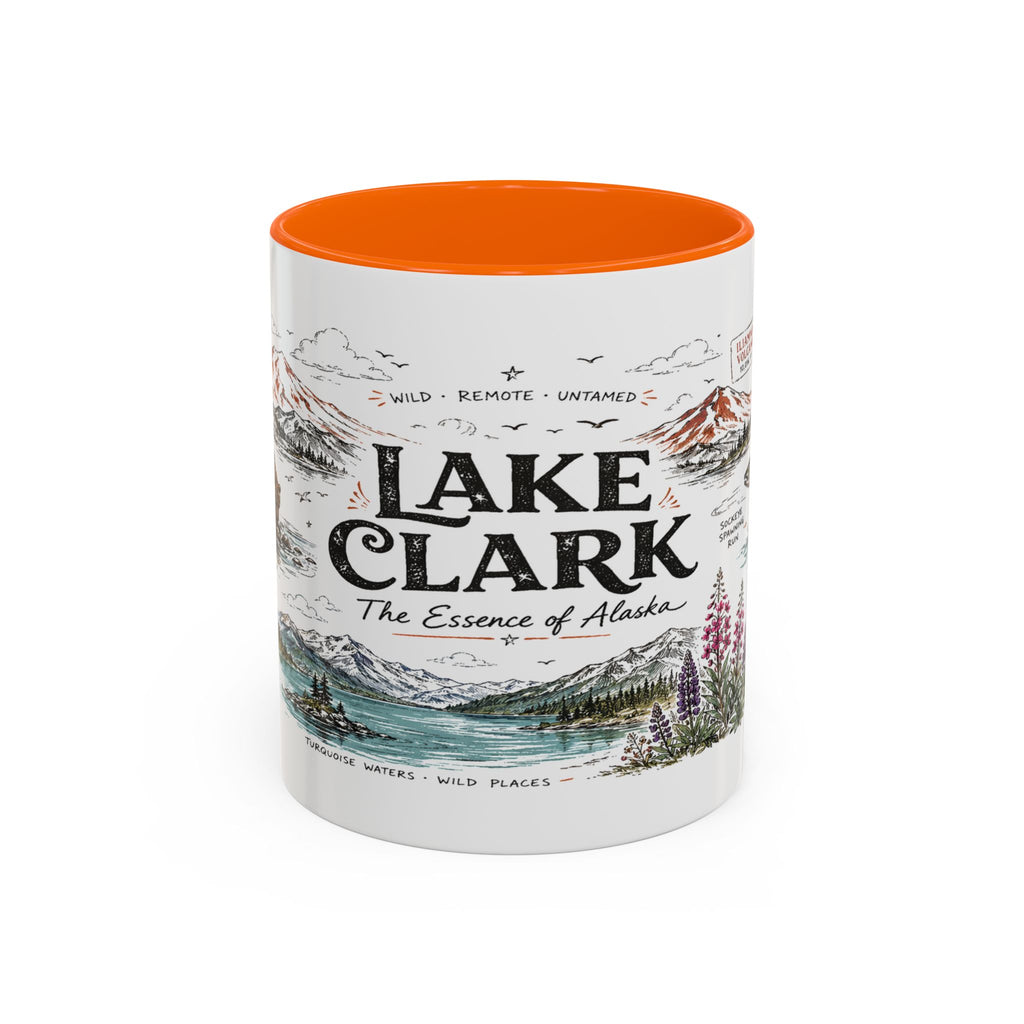 Lake Clark National Park Coffee Mug | Alaska Fly-in Wilderness Adventure Gift | Accent Color Ceramic 11oz 15oz