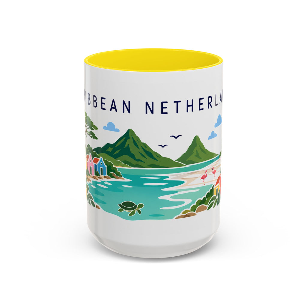 Caribbean Netherlands Coffee Mug | Travel Souvenir Accent Mug | Country Gift Ceramic Cup 11oz 15oz