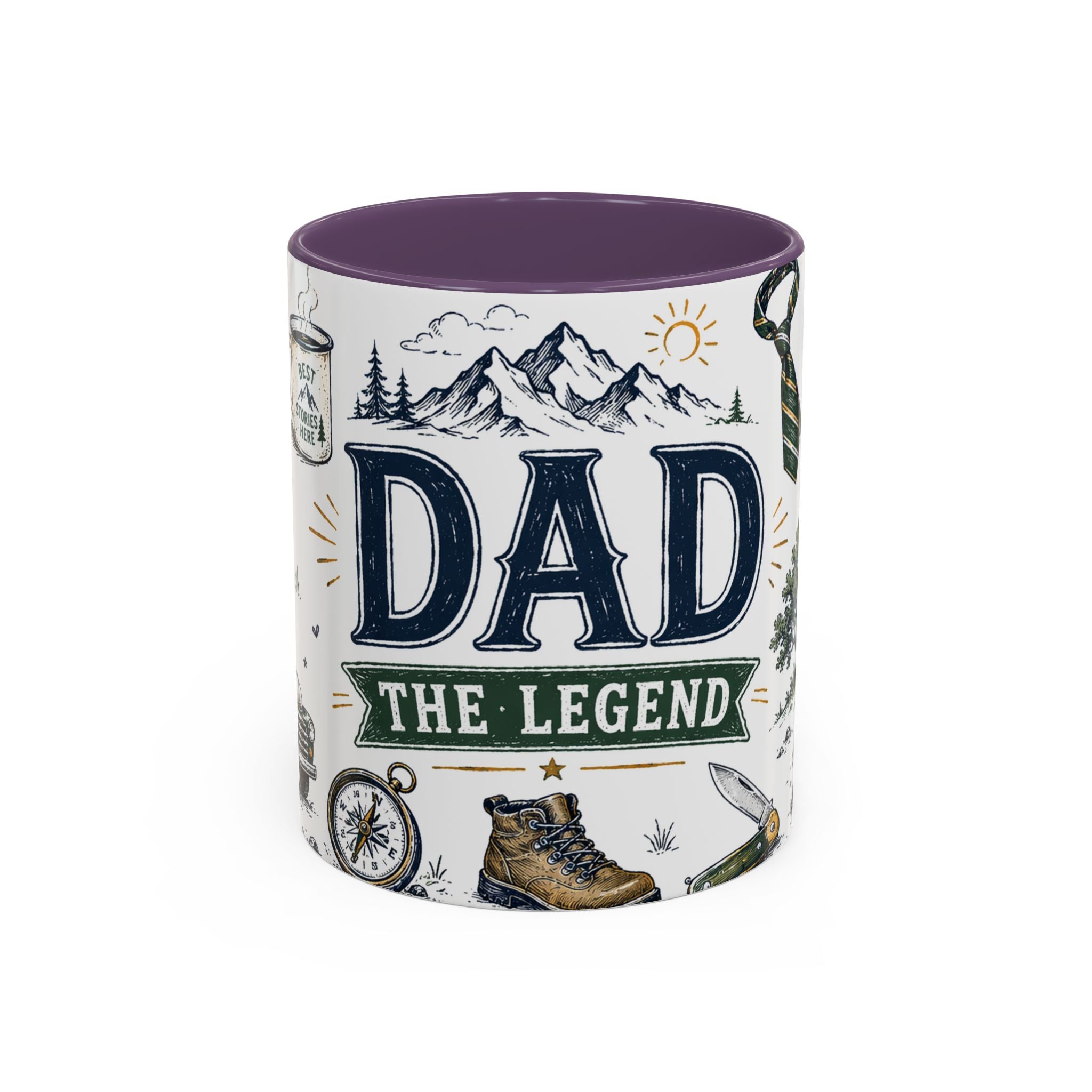 Dad The Legend Coffee Mug | Father's Day Gift for Dad | Accent Color Ceramic 11oz 15oz