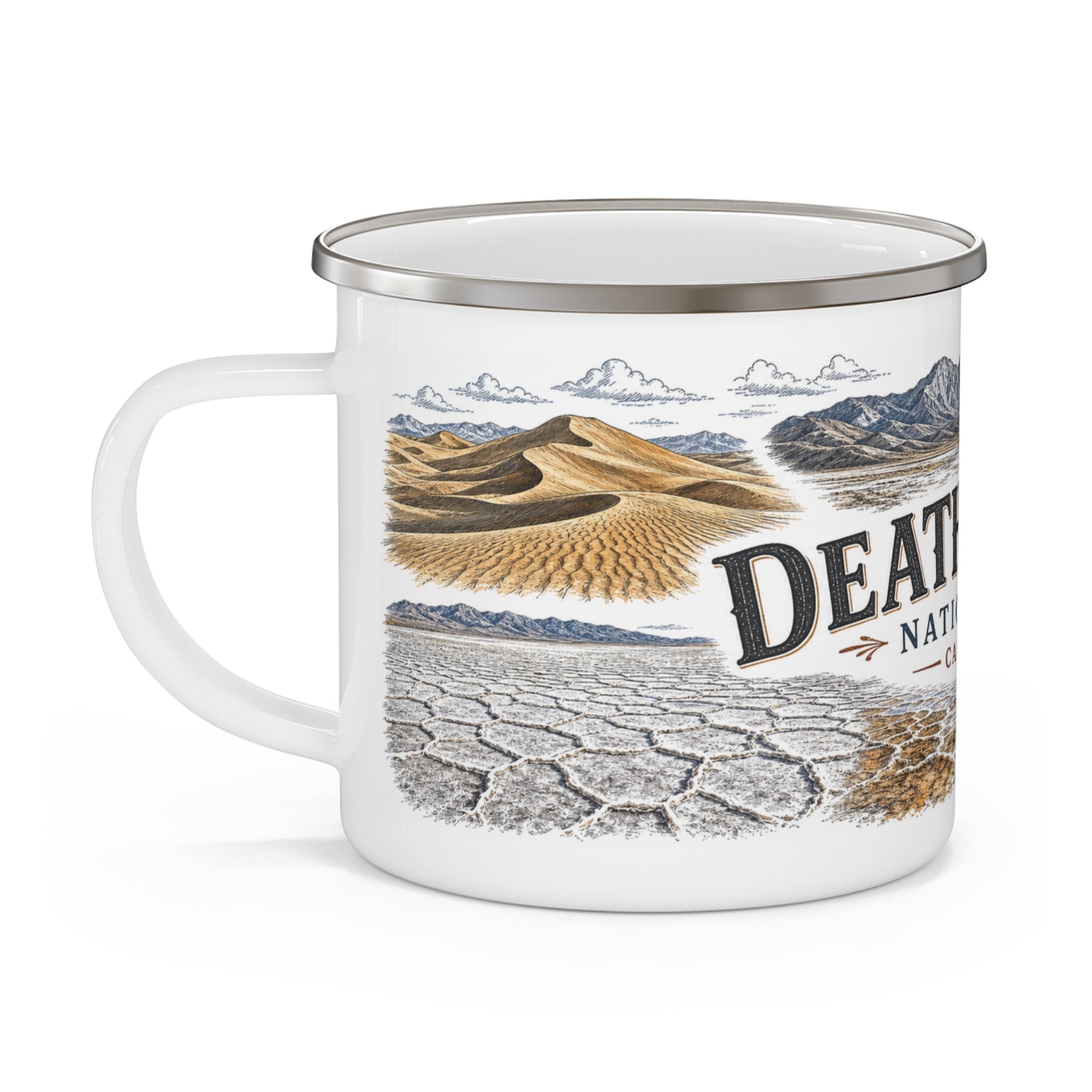 Death Valley National Park Vintage Enamel Camping Mug | 12oz National Park Hiking Gift