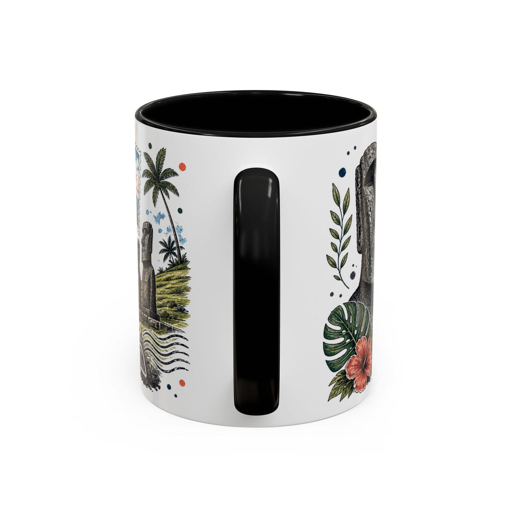 Easter Island Coffee Mug | Travel Destination Souvenir Gift | Accent Color Ceramic 11oz 15oz