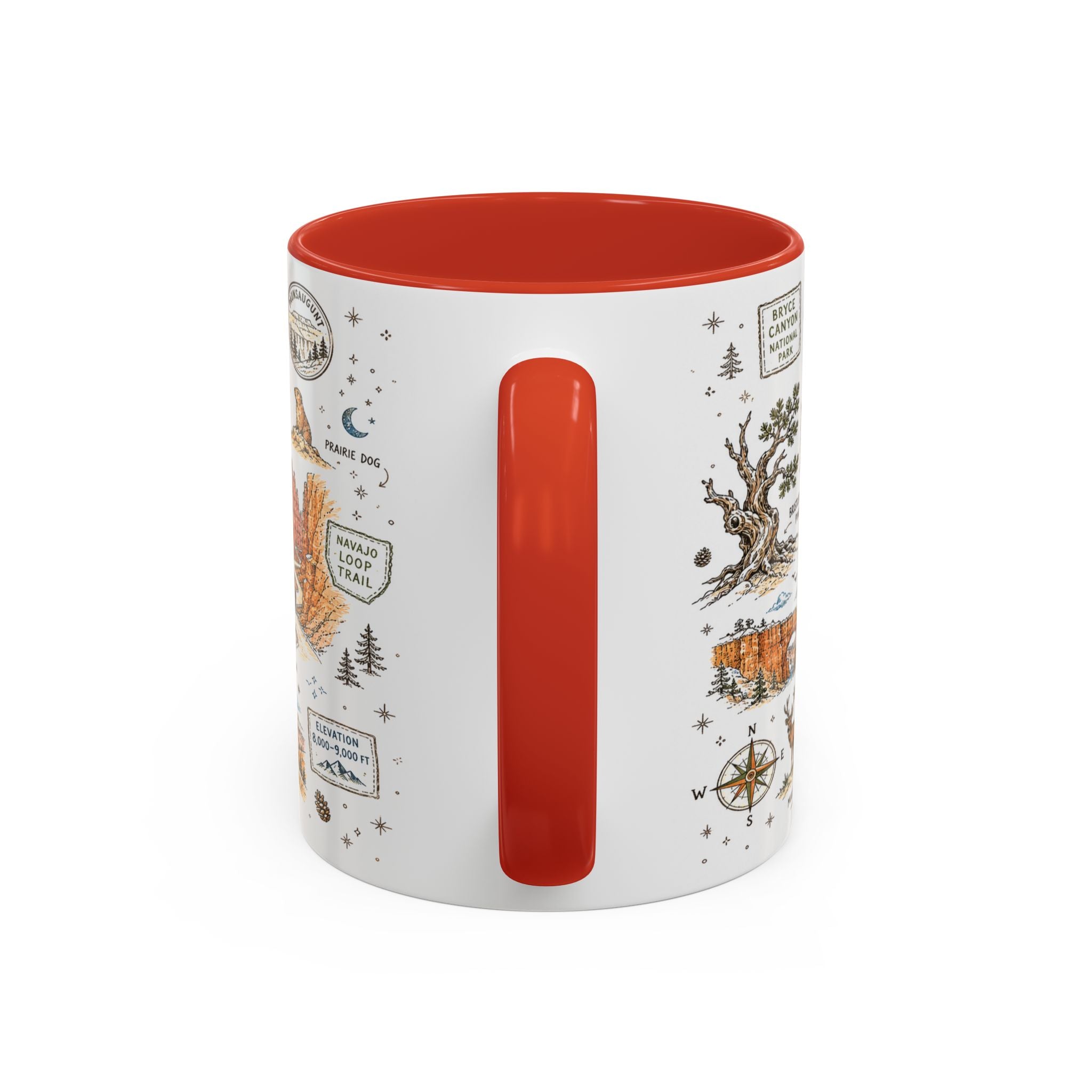 Bryce Canyon Coffee Mug | National Park Hiking Utah Gift | Accent Color Ceramic 11oz 15oz