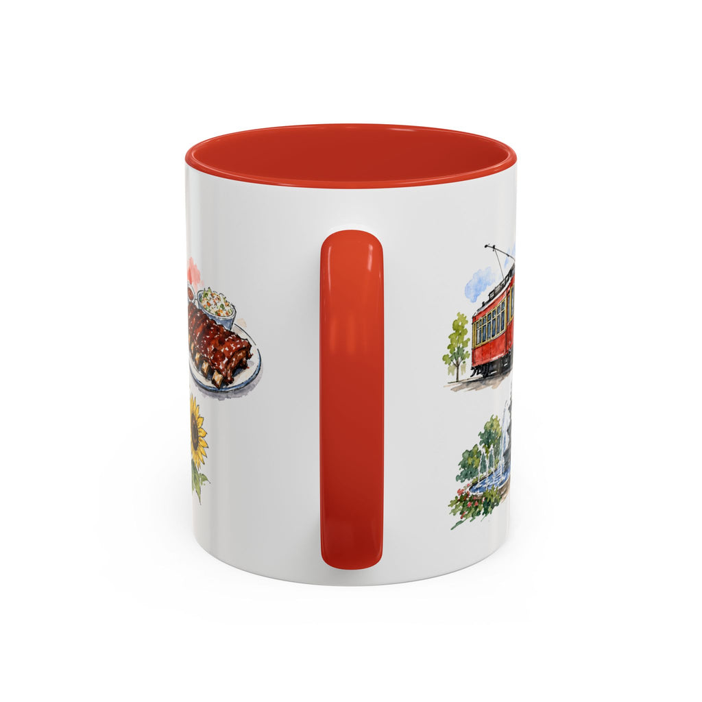 Kansas City Illustrated Travel Mug | City Souvenir Accent Coffee Mug | 11oz 15oz Ceramic Cup