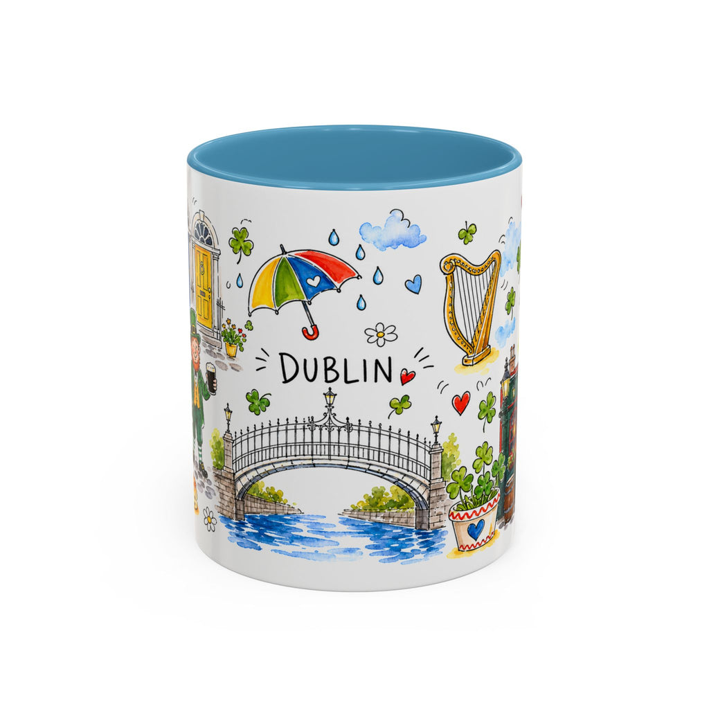 Dublin Travel Mug | European City Souvenir Accent Coffee Mug | 11oz 15oz Ceramic Cup