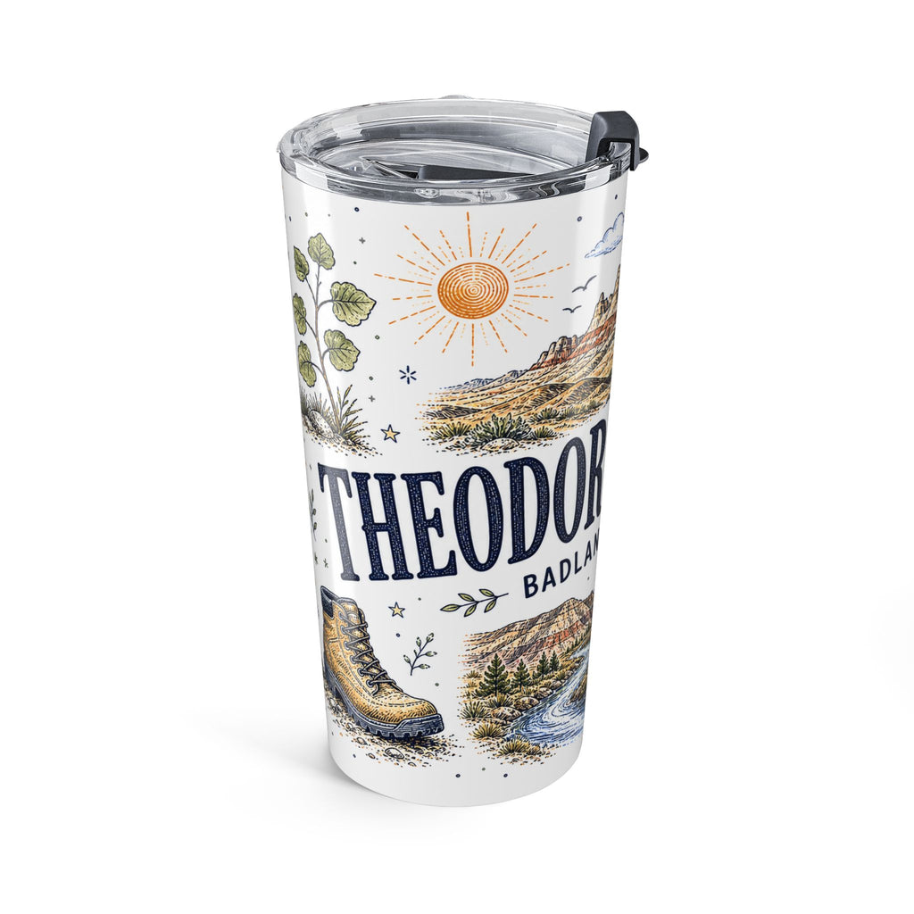 Theodore Roosevelt National Park 20oz Tumbler | North Dakota Badlands Bison Gift | Insulated Stainless Steel Travel Cup