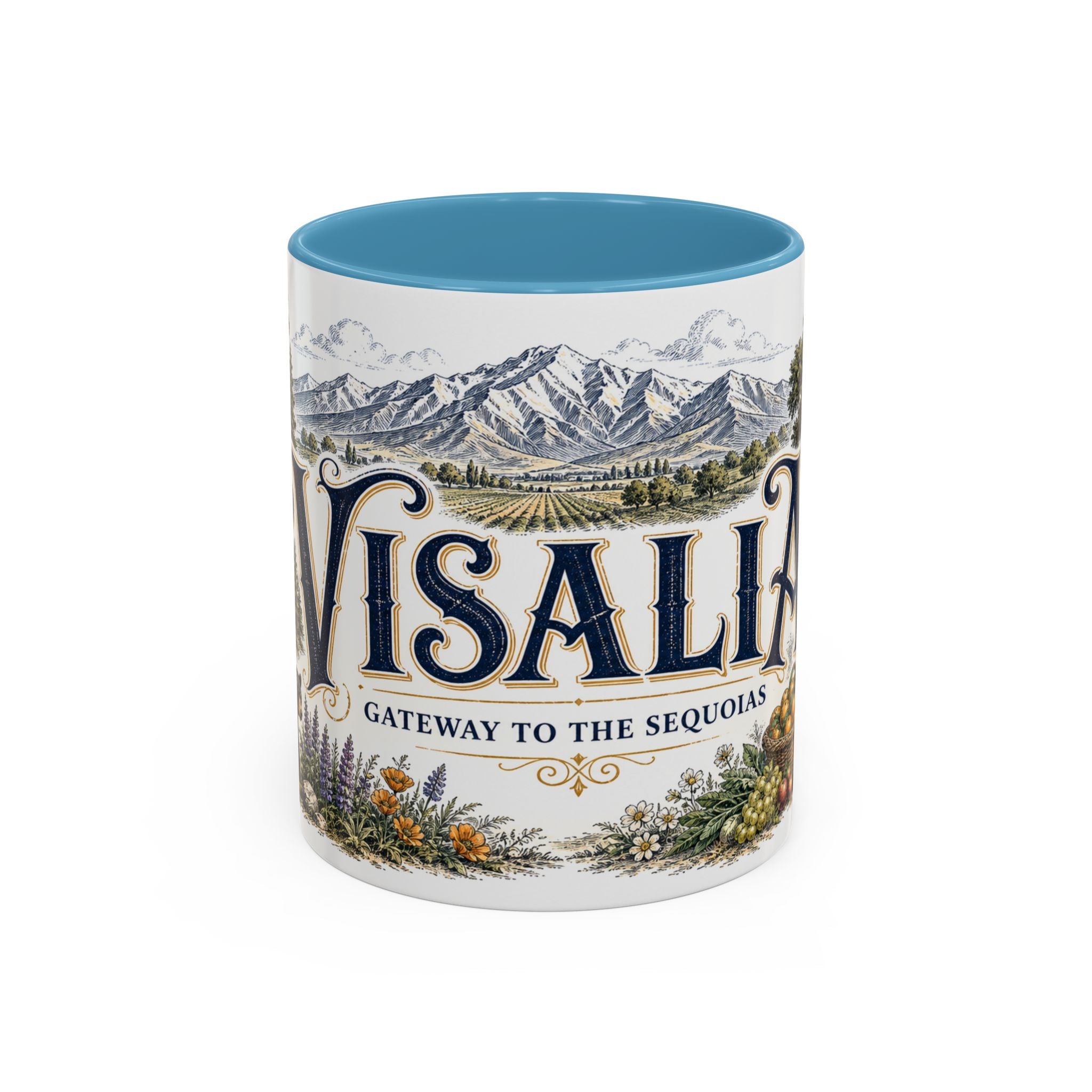 Visalia Coffee Mug | United States Travel Souvenir | Vintage Illustrated City Gift | 11 oz 15 oz Accent Mug