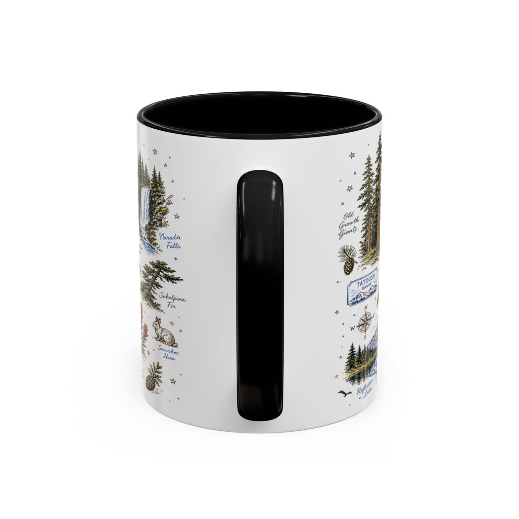 Mount Rainier Coffee Mug | National Park Hiking Washington Gift | Accent Color Ceramic 11oz 15oz