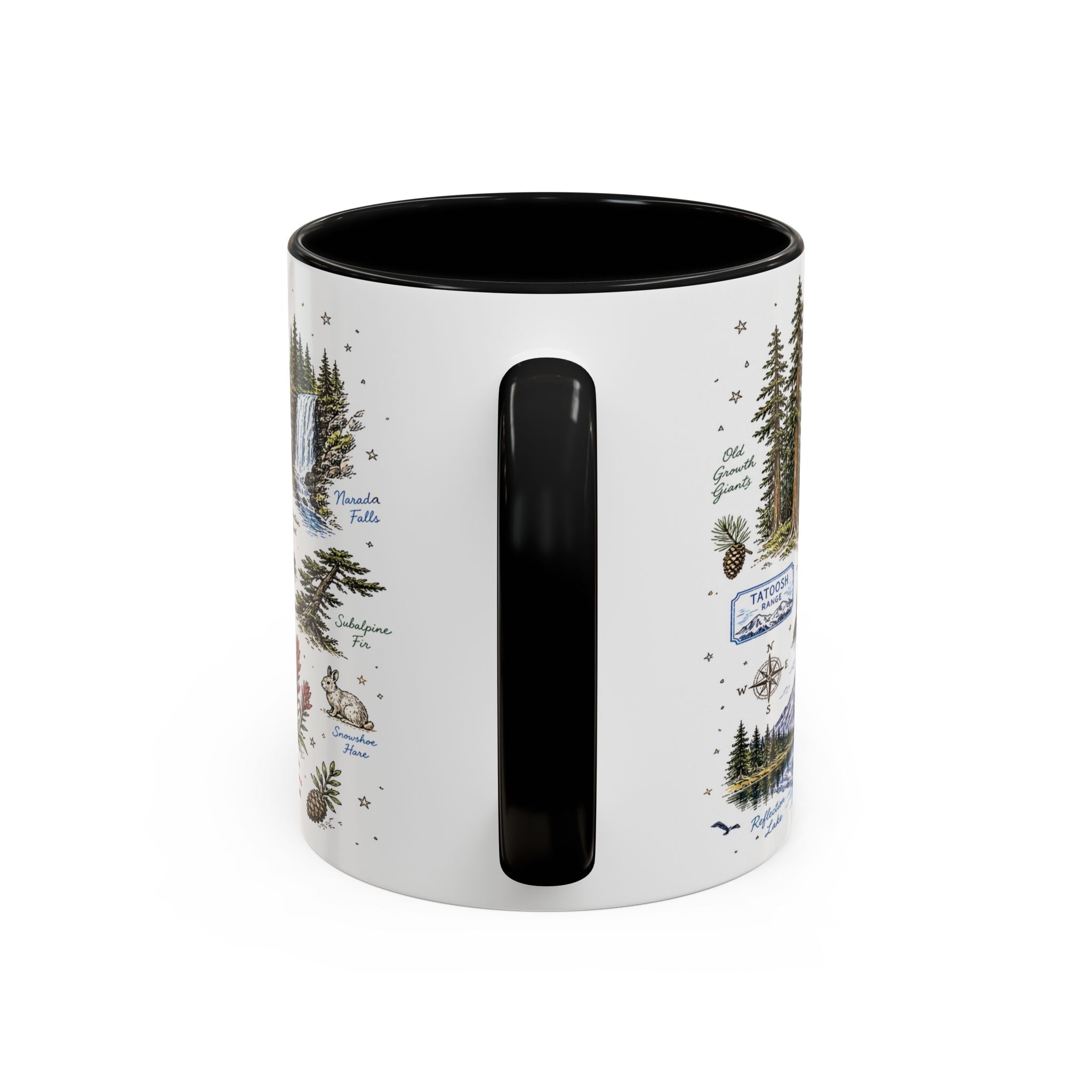 Mount Rainier Coffee Mug | National Park Hiking Washington Gift | Accent Color Ceramic 11oz 15oz