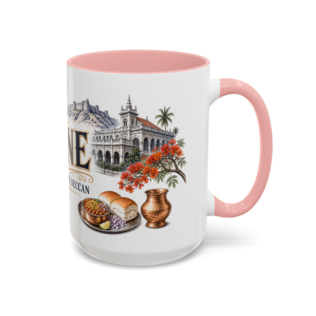 Pune Coffee Mug | India Travel Souvenir | Vintage Illustrated City Gift | 11 oz 15 oz Accent Mug
