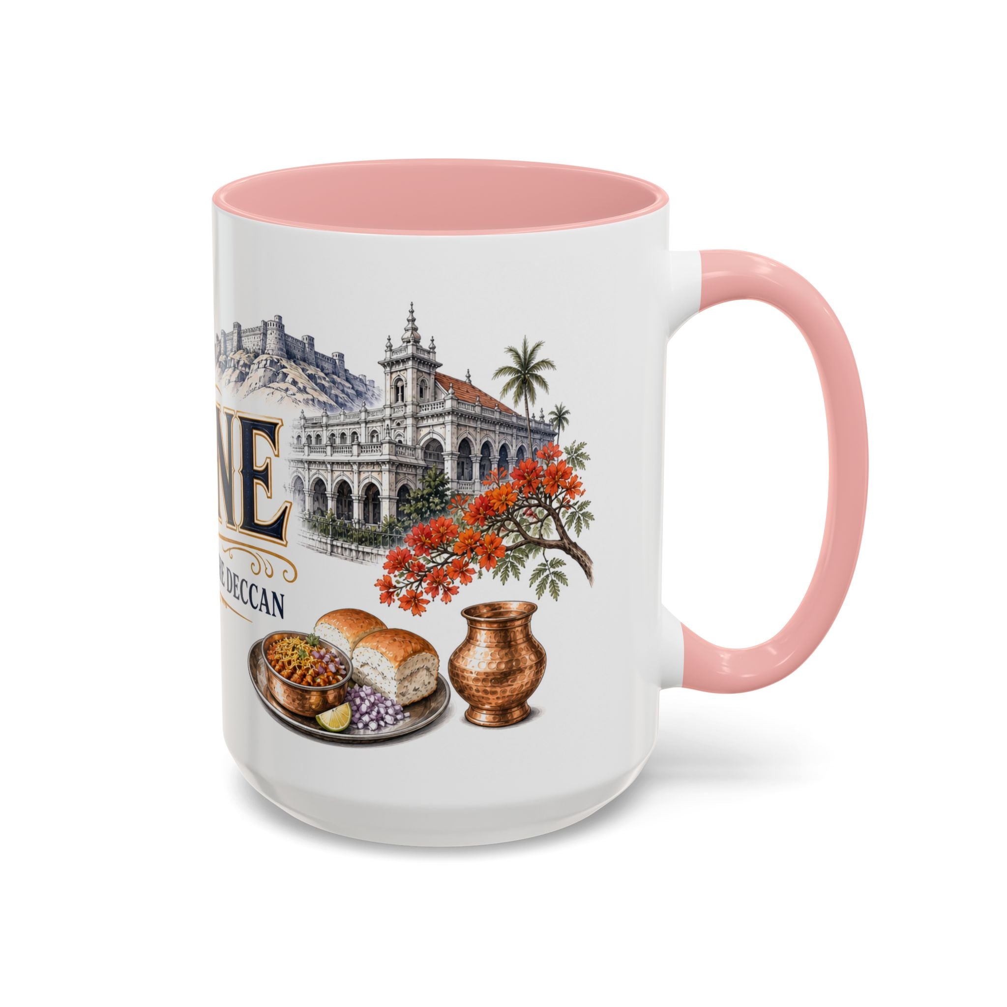 Pune Coffee Mug | India Travel Souvenir | Vintage Illustrated City Gift | 11 oz 15 oz Accent Mug