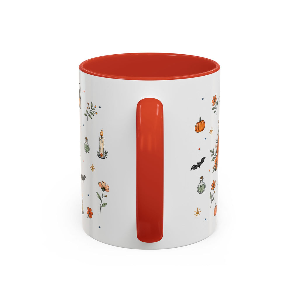 Black Cat Halloween Mug | Pumpkin Moon Watercolor Gift | Spooky Accent Cup 11oz 15oz