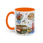 San Francisco Illustrated Travel Mug | City Souvenir Accent Coffee Mug | 11oz 15oz Ceramic Cup
