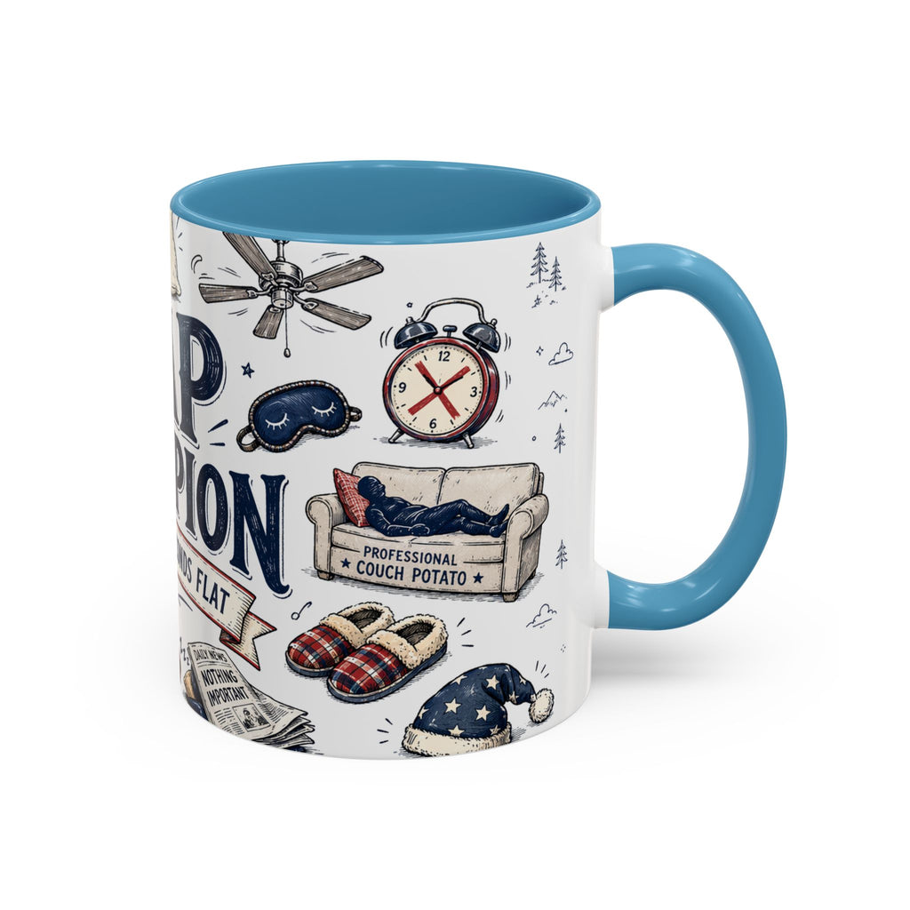 Nap Champion Coffee Mug | Father's Day Gift for Dad | Accent Color Ceramic 11oz 15oz