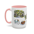 Raleigh Illustrated Travel Mug | City Souvenir Accent Coffee Mug | 11oz 15oz Ceramic Cup