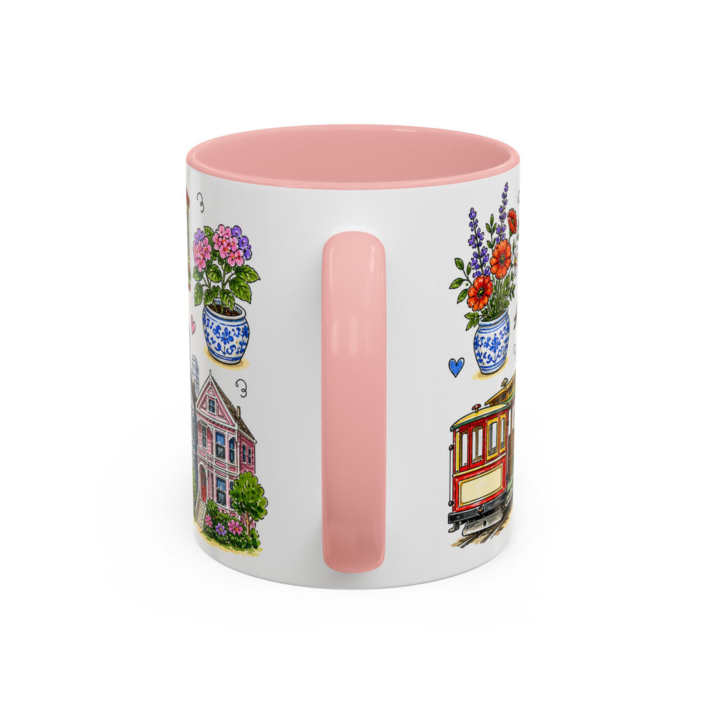San Francisco Illustrated Travel Mug | City Souvenir Accent Coffee Mug | 11oz 15oz Ceramic Cup