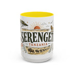 Serengeti Coffee Mug | Travel Destination Souvenir Gift | Accent Color Ceramic 11oz 15oz
