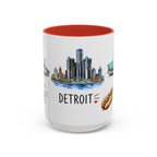 Detroit Illustrated Travel Mug | City Souvenir Accent Coffee Mug | 11oz 15oz Ceramic Cup