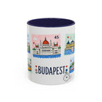 Budapest Coffee Mug | Postage Stamp Collage Mug | Travel Souvenir Accent Cup 11oz 15oz